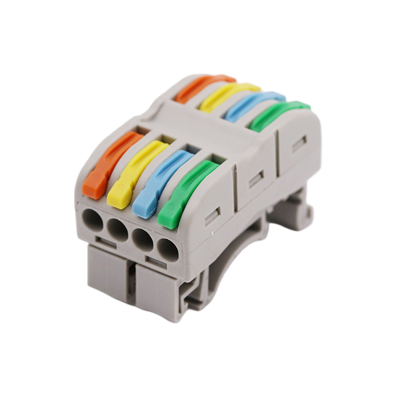 4 In 4 Out Colorful DIN Rail Terminal Quick Connector